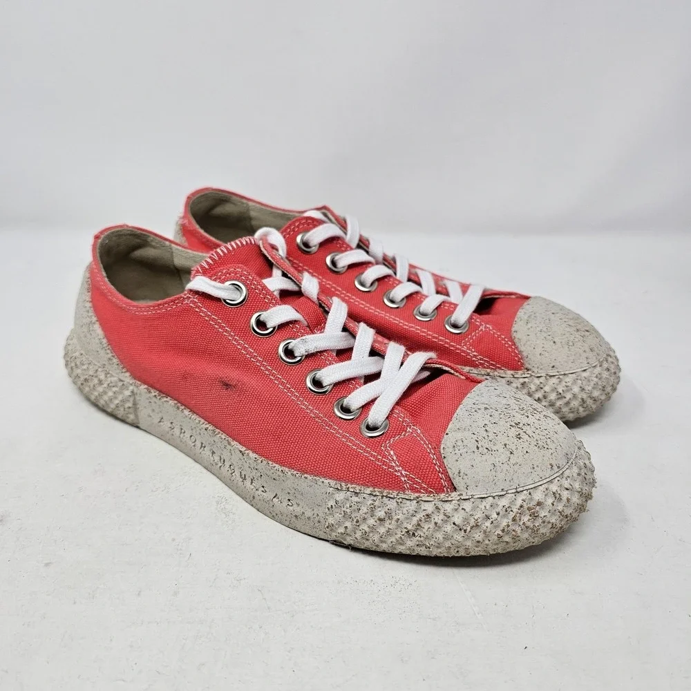 ASPORTUGUESAS‎ Shoes Womens Size 6.5 Red Canvas Lace Up Cork Sole 37 Sneakers
